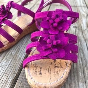 Gymboree faux suede plum wedge 10